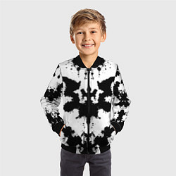 Бомбер детский Психоделический тест Роршаха, цвет: 3D-черный — фото 2