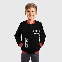 Бомбер детский AUDI sport white, цвет: 3D-красный — фото 2