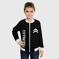 Бомбер детский Citroen logo white, цвет: 3D-белый — фото 2