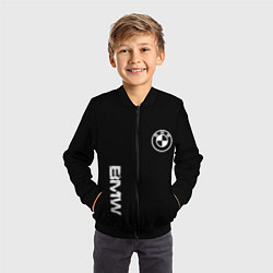 Бомбер детский BMW logo white auto, цвет: 3D-черный — фото 2