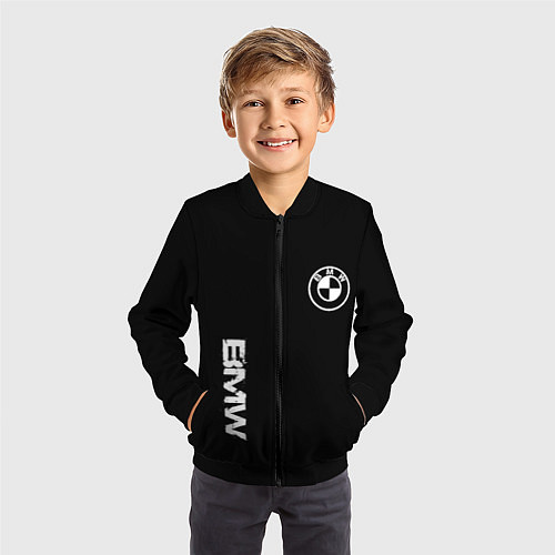Детский бомбер BMW logo white auto / 3D-Черный – фото 3