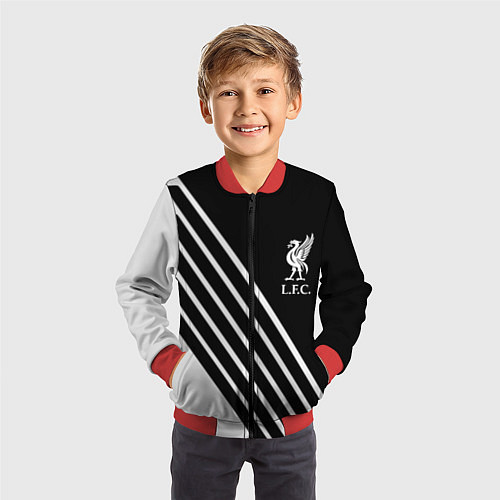 Детский бомбер Liverpool sport fc geometry / 3D-Красный – фото 3