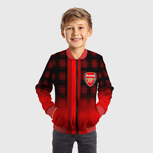 Детский бомбер Arsenal fc sport geometry steel / 3D-Красный – фото 3
