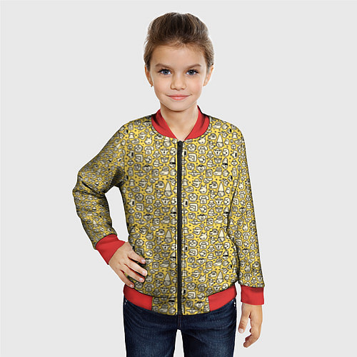 Детский бомбер Человечки в шляпе / 3D-Красный – фото 4