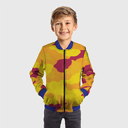 Бомбер детский Камуфляж золото текстура, цвет: 3D-синий — фото 2