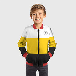 Бомбер детский За веру царя и святую триединую Русь Крест на узор, цвет: 3D-красный — фото 2