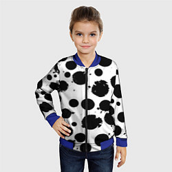 Бомбер детский Abstract black blots - ai art fantasy, цвет: 3D-синий — фото 2