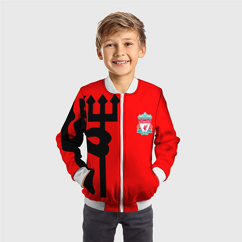Детский бомбер Liverpool fc sport steel / 3D-Белый – фото 3