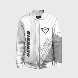 Бомбер детский Genesis speed на светлом фоне со следами шин верти, цвет: 3D-белый