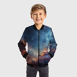 Бомбер детский Космическая даль, цвет: 3D-черный — фото 2