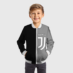 Бомбер детский Ювентус геометрия, цвет: 3D-белый — фото 2