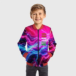 Бомбер детский Milano - neon abstraction, цвет: 3D-красный — фото 2