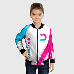 Бомбер детский Deadlock neon gradient style вертикально, цвет: 3D-черный — фото 2