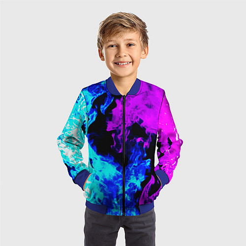 Детский бомбер Битва неонового огня / 3D-Синий – фото 3