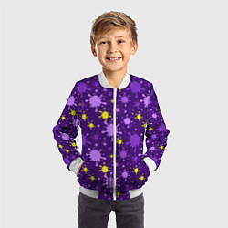 Бомбер детский Мелкие кляксы, цвет: 3D-белый — фото 2