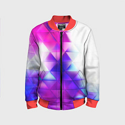 Детский бомбер Неоновые треугольники абстракция
