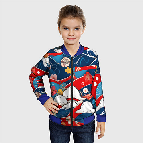 Детский бомбер Восточная аппликация / 3D-Синий – фото 4