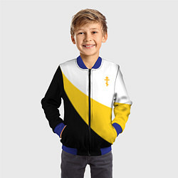 Бомбер детский Сокрушу пред ним врагов его малый желтый крест Ник, цвет: 3D-синий — фото 2