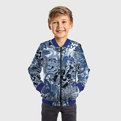 Бомбер детский Колеса сансары Будда и голова слона, цвет: 3D-синий — фото 2