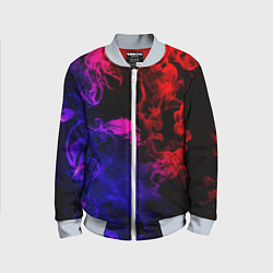 Детский бомбер Неоновый цветок в дыму