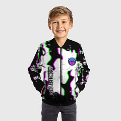 Бомбер детский Geometry dash glitch flame, цвет: 3D-черный — фото 2