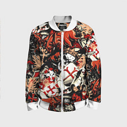 Бомбер детский Рыцари тамплиеры цербер и грифон, цвет: 3D-белый