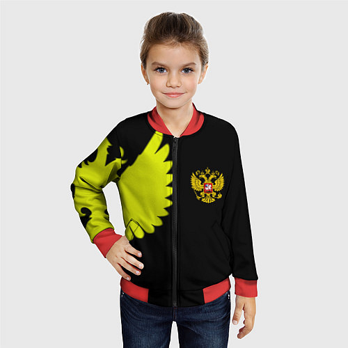 Детский бомбер Герб РФ орёл / 3D-Красный – фото 4