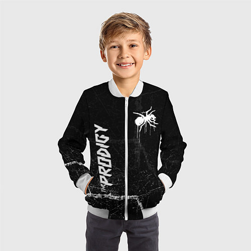 Детский бомбер The prodigy - паук / 3D-Белый – фото 3