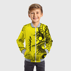 Бомбер детский Syberpunk dragon tatoo, цвет: 3D-серый — фото 2