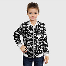 Бомбер детский Marshmello pattern music, цвет: 3D-белый — фото 2