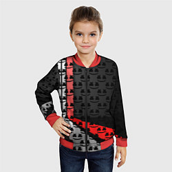 Бомбер детский Marshmello pattern, цвет: 3D-красный — фото 2