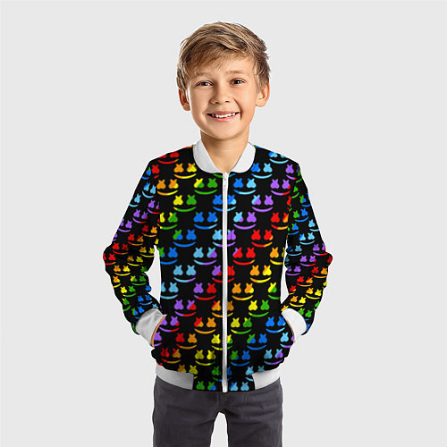 Детский бомбер Marshmello pattern neon / 3D-Белый – фото 3