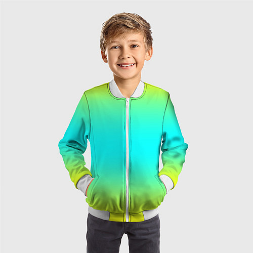 Детский бомбер Кислотный градиент абстракция / 3D-Белый – фото 3