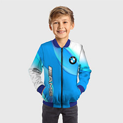 Бомбер детский BMW abstrac line steel, цвет: 3D-синий — фото 2