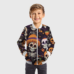 Бомбер детский Страшилки хэллоуин, цвет: 3D-белый — фото 2
