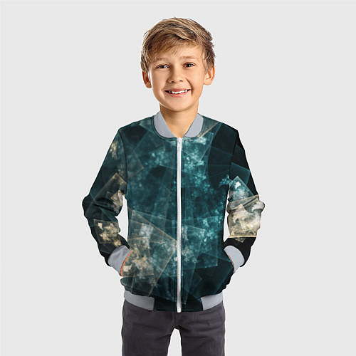 Детский бомбер Абстрактный космос геометрия / 3D-Серый – фото 3