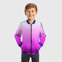 Бомбер детский Gradient color pink, цвет: 3D-синий — фото 2