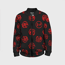 Бомбер детский Twenty one pilots rose pattern, цвет: 3D-черный