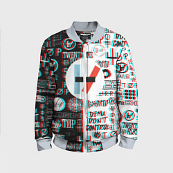 Бомбер детский Twenty one pilots glitch pattern, цвет: 3D-серый