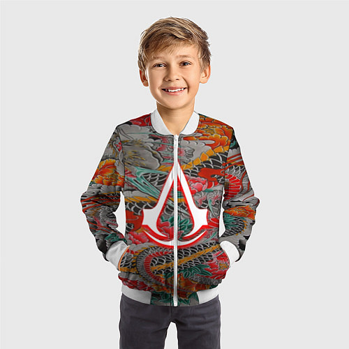 Детский бомбер Assassins Creed shadows japan / 3D-Белый – фото 3