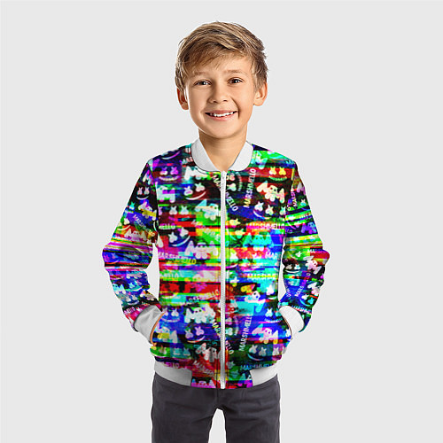 Детский бомбер Marshmello music краски / 3D-Белый – фото 3