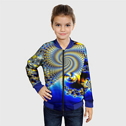 Бомбер детский Фрактальный психоделики узор, цвет: 3D-синий — фото 2