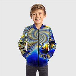 Бомбер детский Фрактальный психоделики узор, цвет: 3D-синий — фото 2