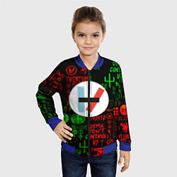 Бомбер детский Twenty one pilots music steel, цвет: 3D-синий — фото 2