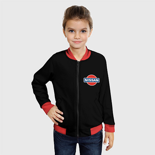 Детский бомбер Nissan logo steel / 3D-Красный – фото 4