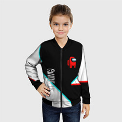 Бомбер детский Among us geometry steel glitch, цвет: 3D-черный — фото 2