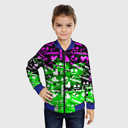 Бомбер детский Fortnite краски кислота, цвет: 3D-синий — фото 2