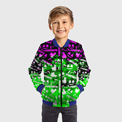 Бомбер детский Fortnite краски кислота, цвет: 3D-синий — фото 2