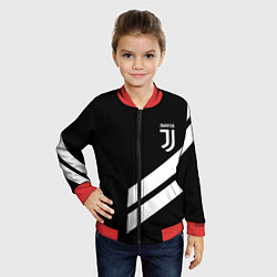 Бомбер детский Juventus line white, цвет: 3D-красный — фото 2