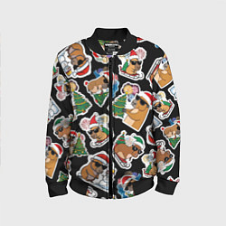 Детский бомбер Новогодняя капибара с ёлкой